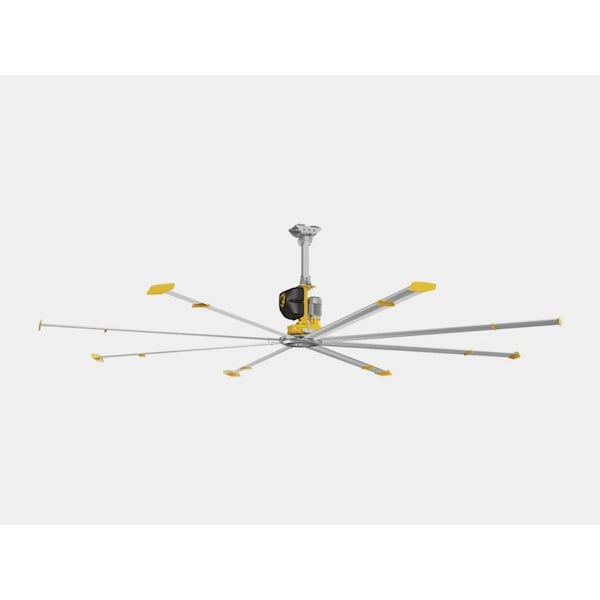 Big Ass Fans Ceiling Fan, 24 ft Blade Dia, 8 Blades, Variable Speeds, 400 to 480V AC, Yellow F-PFX4-2404S34S65 - main