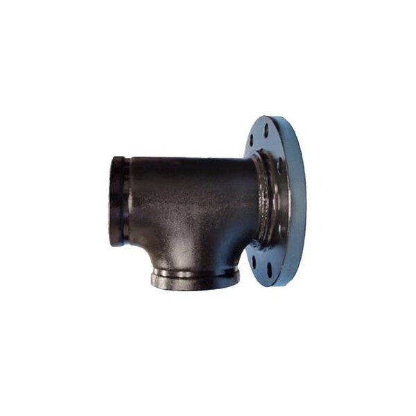Industrial Choice Flange Tee, 2.5 in, 150 lb, Schedule 40, Carbon Steel, Black Painted, 4-Hole GVF150-T-2.5-G-G-FL-S40CS-BK - main