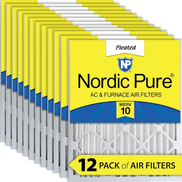 Nordic Pure 12x24x2 Pleated Air Filter, High Capacity, Electrostatically Charged Synthetic Media, MERV 10 12x24x2M10-12 - main