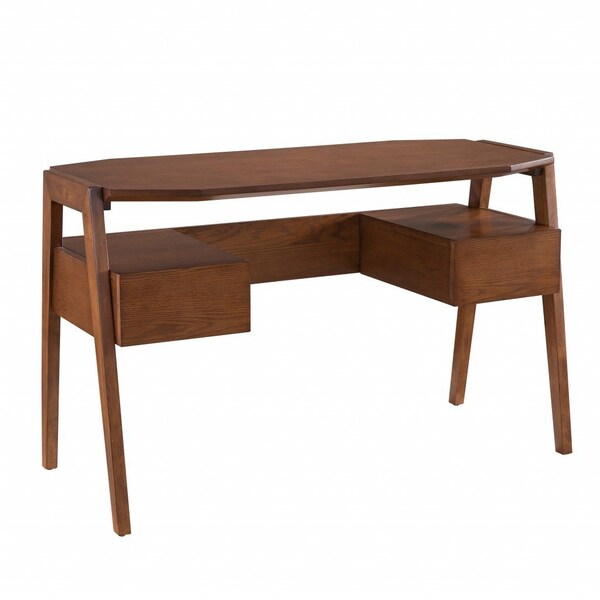 Homeroots 48" Brown Writing Desk With Two Drawers 402025 - main