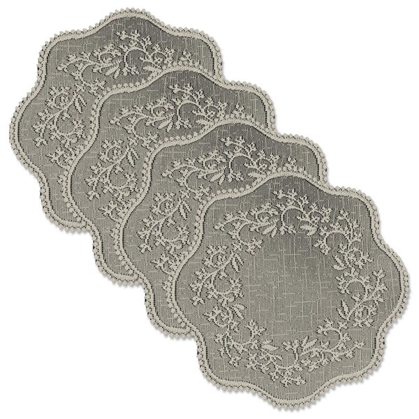 Heritage Lace Sheer Divine 12 in. Round Doily - Flax - Set of 4 SD-1200X-S - main