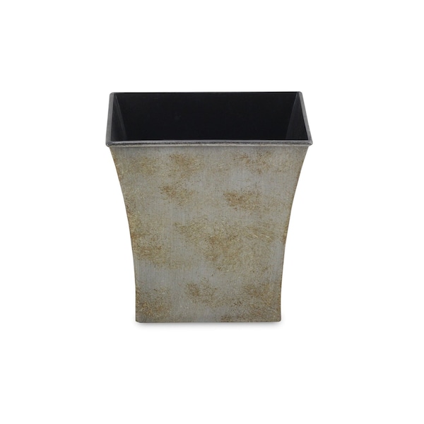 Homeroots 7in Gray Recycled Plastic Indoor Outdoor Square Pot Planter 488277 - main