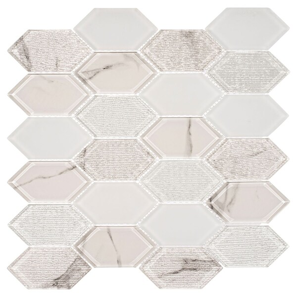 Andova Tiles Astor 2-in. x 4-in. Elongated Hexagon Glass Wall & Floor Mosaic Tile (0.99 Square Feet Per Box) Andova Tiles - main