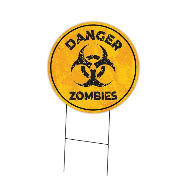 Signmission Danger Zombies Double Sided Corrugated Plastic Circle Yard Sign C-16-CIR-DS-WS-Danger Zombies - main