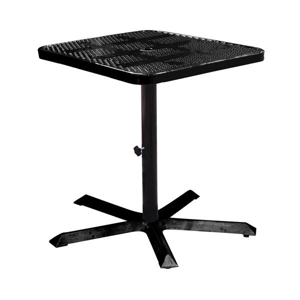 Leisure Craft 36" Square Perforated Pedestal Table, Portable, 40"H, Black SQ36TAB40-BLACK - main