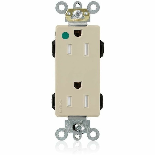 Leviton Modular Duplex Decora Receptacle, 15 Amp, 125 Volt M1626-ILI - main