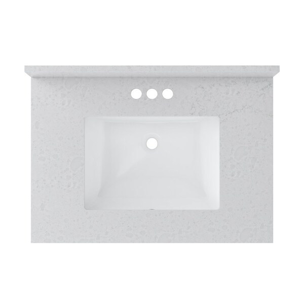 Craft + Main Vanity Top, 22 in OAL, 31 in OAW, Ceramic/Quartz, Carrara Vita, Undermount Sink, 1-Bowl QZ31224CVR - main
