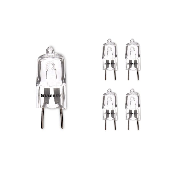 Bulbrite Pack of 5 35 Watt Dimmable Clear T4 Bi-Pin GY8 Mini Halogen Light Bulbs, 5PK 860839 - main