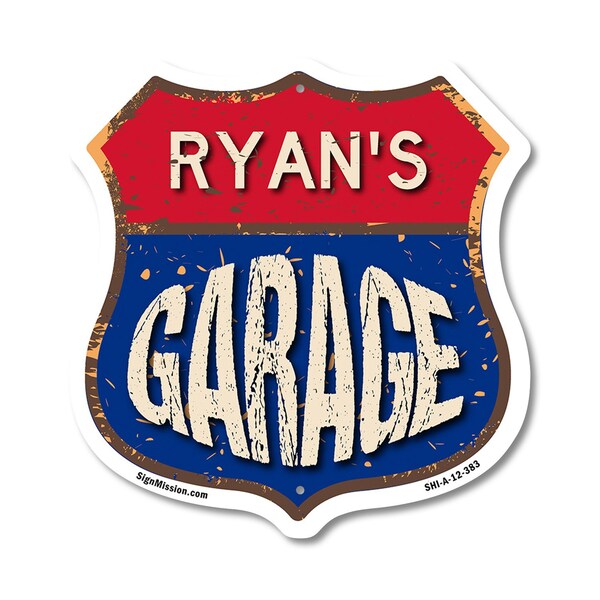 Signmission Ryan's Garage, 12 Inch X 12 Inch, Aluminum Metal Sign SHI-A-12-383-RYAN - main