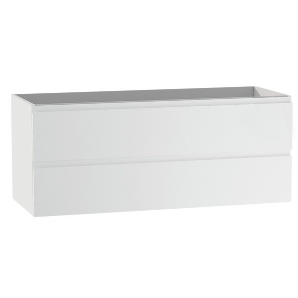 Homeroots 48" White Wood Freestanding Bathroom Vanity With White Sink And Two Drawers 627509 - main