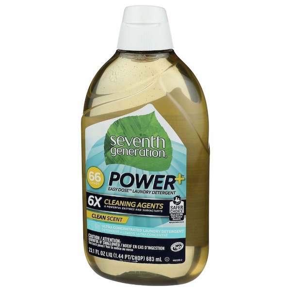 Seventh Generation Power Plus Clean Scent Laundry Detergent, 23.1 Fluid Ounce, 6PK 44973 - main