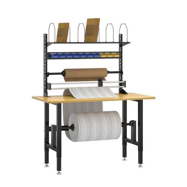 4Dock 48 in. W x 30 in. D Heavy Duty Workbench with Rubber Wood Tabletop WB202-4830-RB - main