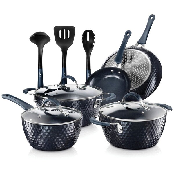 Nutrichef Diamond Home Kitchen Cookware Set (Dark Blue) NCCW11DS - main