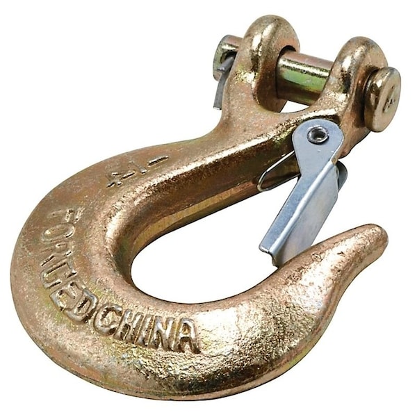 National Hardware 3256BC Series Clevis Slip Hook with Latch, 1/4 in, 3150 lb Working Load, Steel, Yellow Chrome N830-315 - main