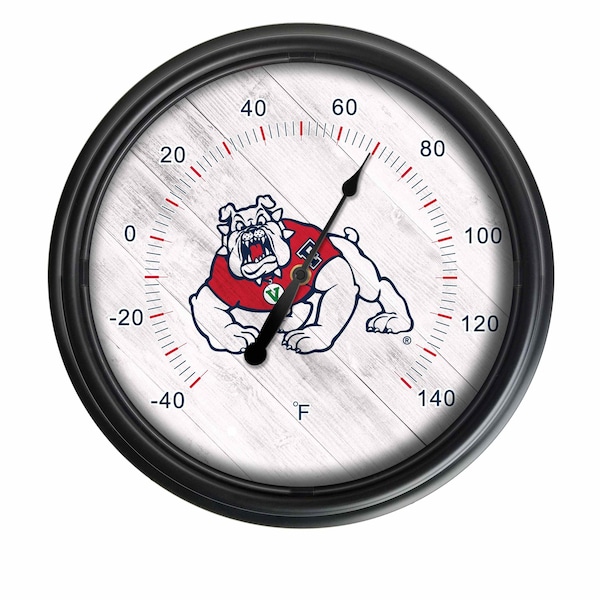 Holland Bar Stool Co Fresno State University Indoor/Outdoor LED Thermometer ODThrm14BK-08FresSt - main