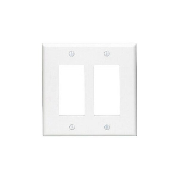 Leviton Decora Wallplate, Midway Size, Gang 2, Light Almond PJ262-T - main