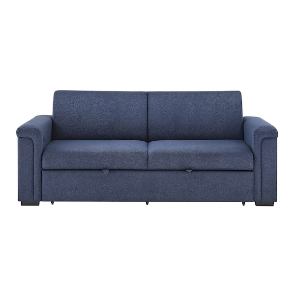 Global Furniture Usa Contemporary U0211 Navy Pull Out Sofa Bed With Led Acrylic Shelves And Speakers U0211-NAVY-PO SB - main