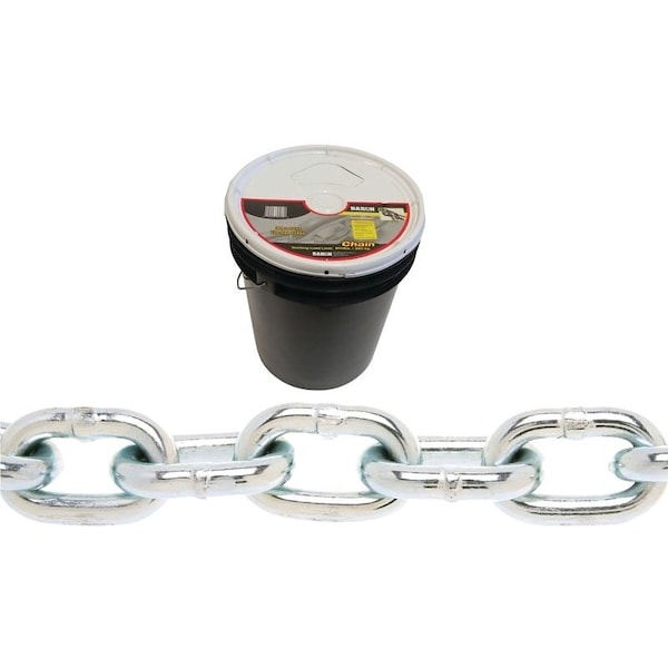 Baron Proof Coil Chain, 516 in, 92 ft L, 30 Grade, Steel, Zinc PC30516P - main