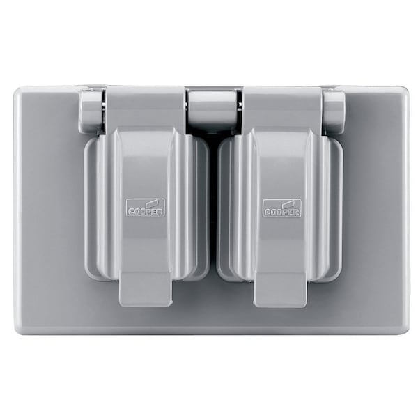 Eaton Wiring Devices Cover, 4-9/16 in L, 2-7/8 in W, Rectangular, Thermoplastic, Gray S1962 - main