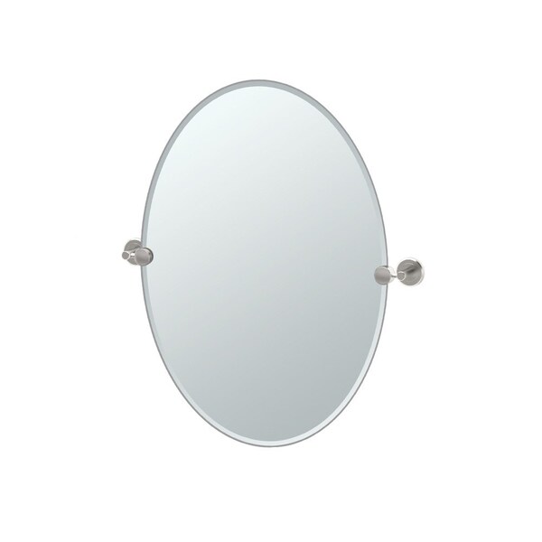 Gatco Latitude II 26.5" Frameless Oval Mirror, Satin Nickel 4299 - main