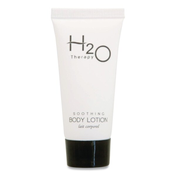 Diversified Hospitality Solutions H2O Therapy Single Use Body Lotion, 0.85 oz Tube, White Tea and Lemongrass Scent, 300PK H2O08L085 - main