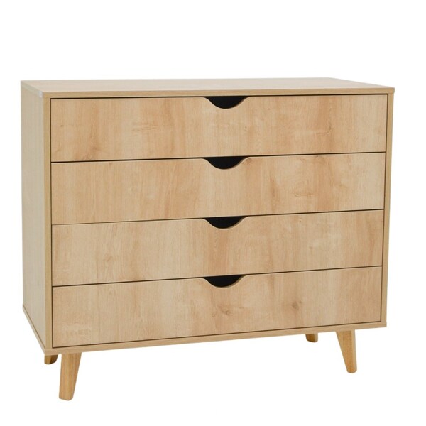 Homeroots 35" Natural Wood Four Drawer Dresser 489232 - main