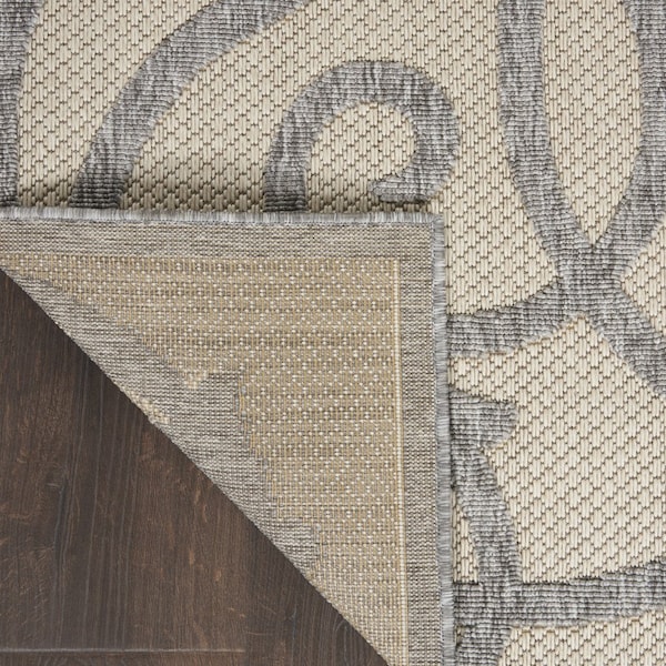 Homeroots 7' X 10' Cream And Gray Trellis Indoor Outdoor Area Rug 550823 - main