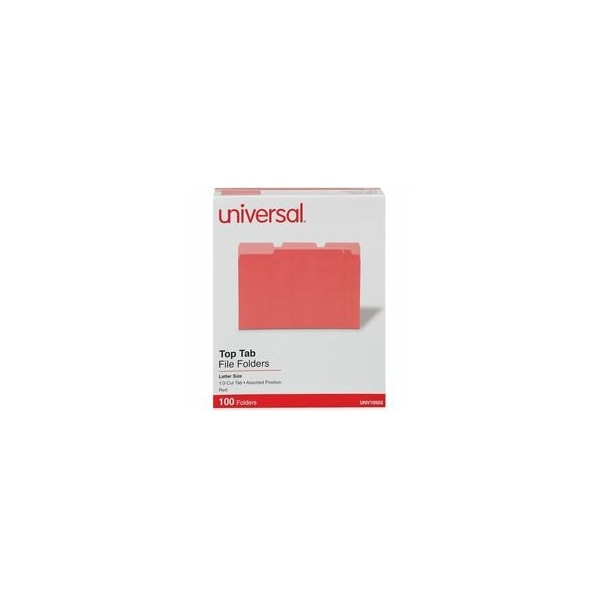 Universal File Folders 9-1/2" x 11-3/4", Red/Pink, 100PK UNV10503 - main