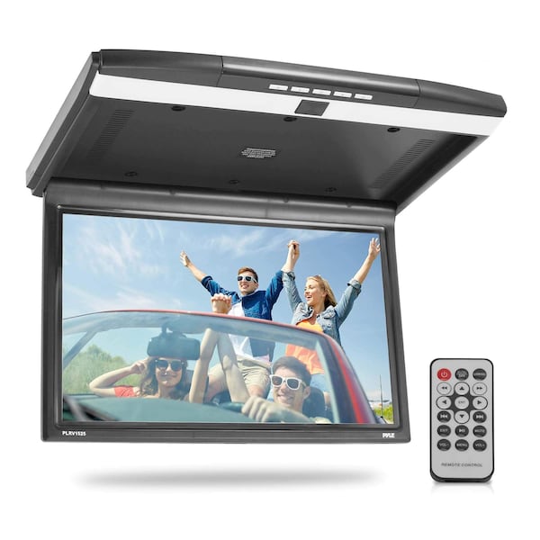 Pyle 15.6-Inch Overhead Flip-Down Car Monitor - 1680x800p Widescreen Roof Mount Monitor, HDMI, IR PLRV1525 - main
