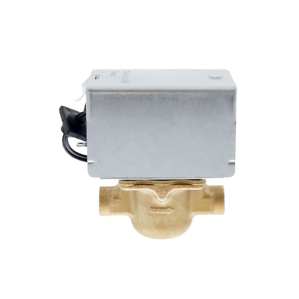 Resideo Zone Valve 120Vac 1/2'' Sweat Normally Closed Spring Return to Close 3.5Cv Manual Opener 18'' Leads V4043E1003 - main