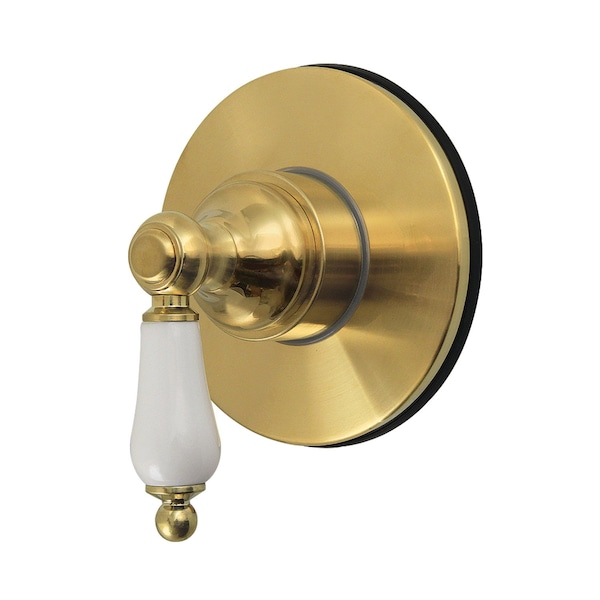 Kingston Brass Single-Handle Six-Way Diverter Valve with Round Trim Kit, Brushed Brass KS4037PL - main