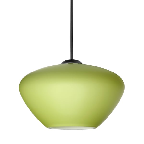 Besa Lighting Besa Peri Pendant, Chartreuse, Black Finish, 1x 5W LED 1XT-541035-LED-BK - main