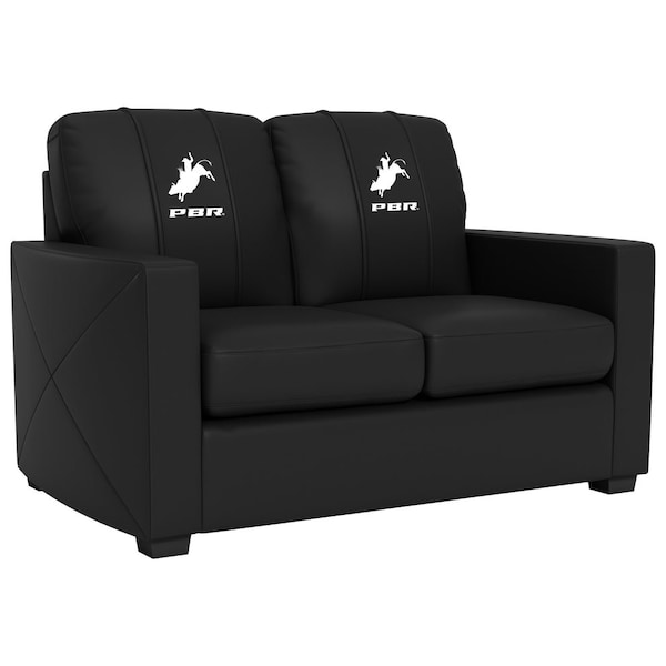 Dreamseat Silver Loveseat with Professional Bull Riders Silhouette Logo XZ7759003LSCDBK-PSPBR0004 - main