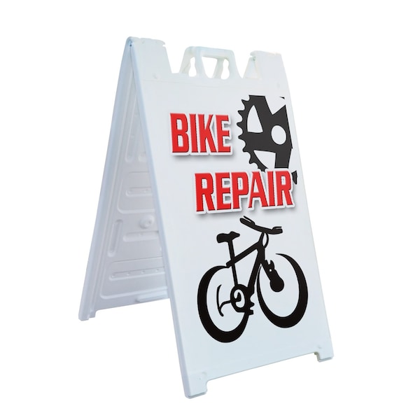 Signmission Bike Repair, A-Frame & 2 Decals Installed, Heavy-Duty Plastic Frame SBHD-D-2436-Bike Repair - main