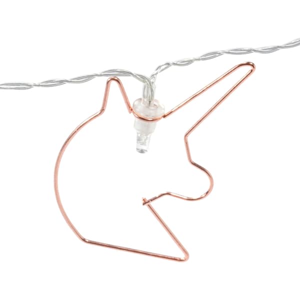 Elegani Rose Gold Unicorn String Lights - 10 Warm White LED Lights on 4.5ft Cord - Cute Nursery or Bedroom PH-600188 - main