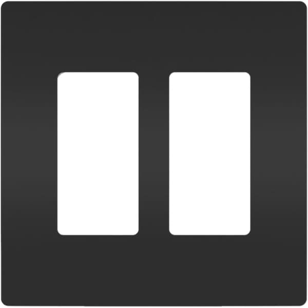 Zoro Select Rocker Wall Plate, Number of Gangs: 2 Plastic, Matte Finish, Black RWP262BK - main
