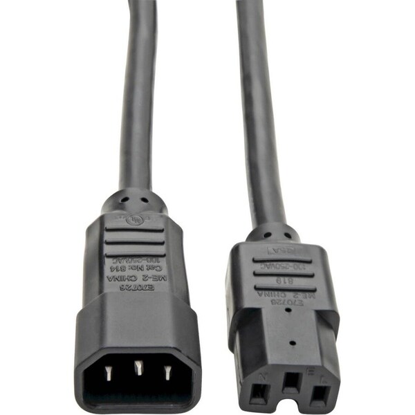 Eaton Tripp Lite Series Power Cord C14 to C15 - Heavy-Duty, 15A, 250V, 14 AWG, 3 ft. 0.91 m, Black P018-003 - main