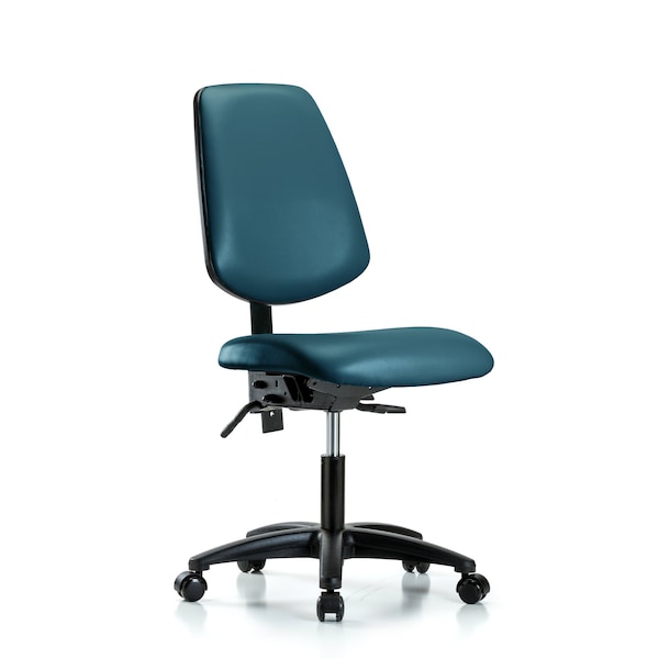 Blue Ridge Ergonomics Vinyl Chair, Desk, Med Back, Casters, Royal BR-VDHCH-MB-RG-T0-A0-RC-8801 - main