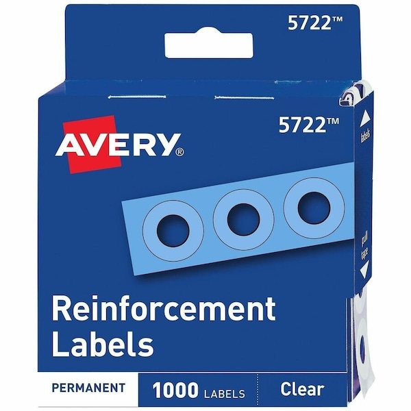 Avery Reinforcements, Clear, PK1000 5722 - main