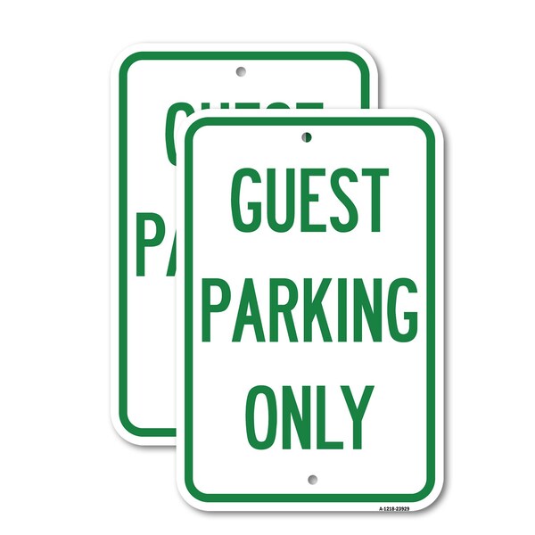 Signmission Guest Parking Only, 18'' X 24'' 2 Signs, Heavy Gauge Aluminum, 2PK A-1824-2PACK-23929 - main