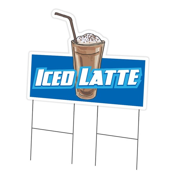 Signmission Iced Latte Die Cut Yard Sign & Stake outdoor plastic coroplast window, C-DC-2436-DS-Iced Latte19 C-DC-2436-DS-Iced Latte19 - main