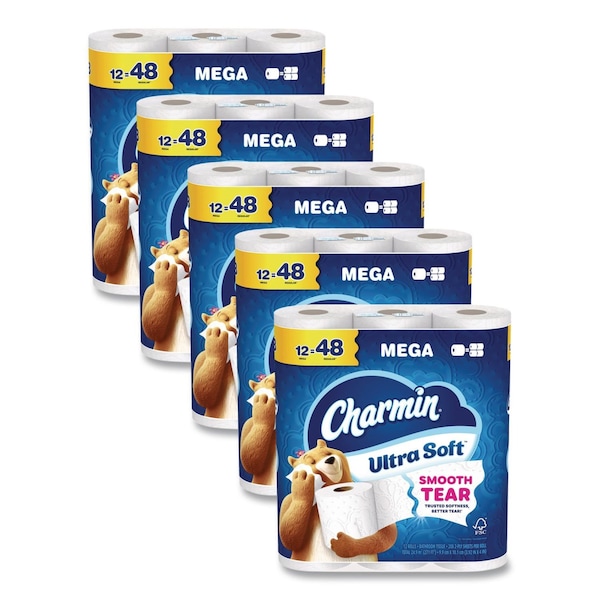 Charmin Ultra Soft Bathroom Tissue, Mega Roll, Septic Safe, 2-Ply, White, 208 Sheets/Roll, 60PK 80841801 - main