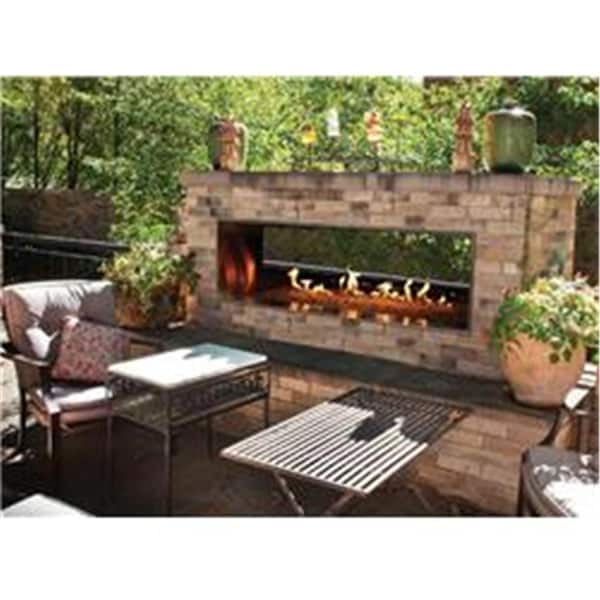 Empire 48 in. Push Button Manual Ignition 55000 BTU Outdoor Stainless Steel Linear Fireplace - Natural Gas OLL48FP12SN - main