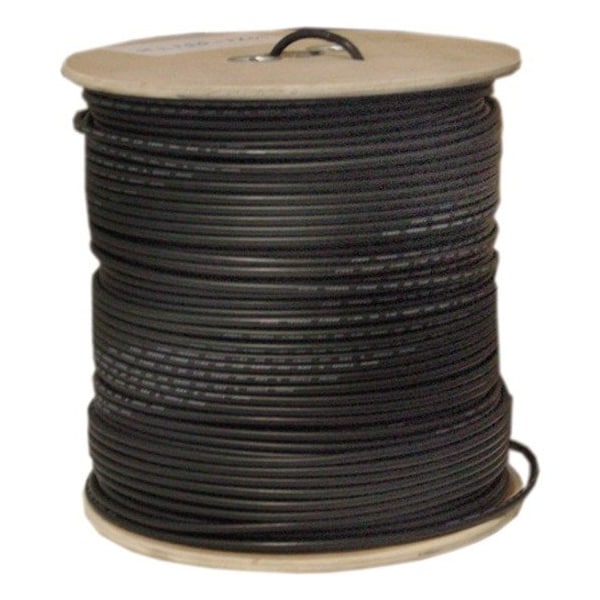 Cable Wholesale Bulk RG58/AU Coaxial Cable, Black, 20 AWG, Copper Stranded Center Conductor, Braided Shield, 10X1-022MH - main