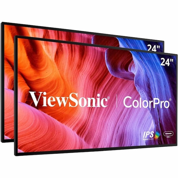 Viewsonic 24in ColorPro 1080p Dual Pack Head-Only IPS Docking Monitors with 65W USB-C and Daisy Chain. VP2468A_H2 - main
