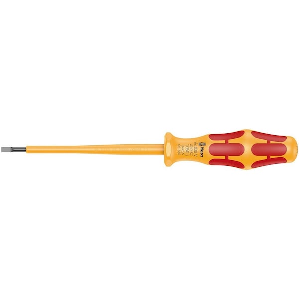 Wera 1060 i VDE-insulated Kraftform slotted screwdriver, 0.6 x 3.5 x 100 mm 5051582001 - main