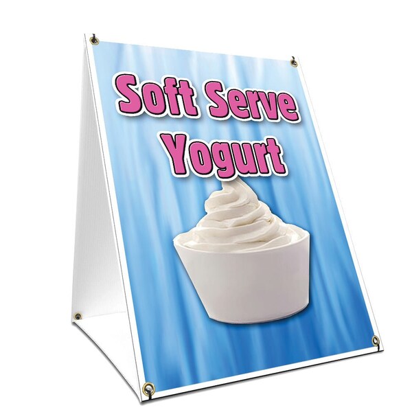 Signmission Soft Serve Yogurt, 24 Inch x 18 Inch A-frame Yard Sign, Plastic Sign SBC-1824-Soft Serve Yogurt - main