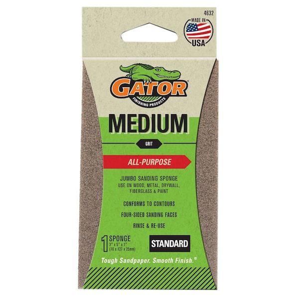 Gator Finishing 3 x 5 x 1 in Jumbo Sanding Sponge, Medium 4632GA - main