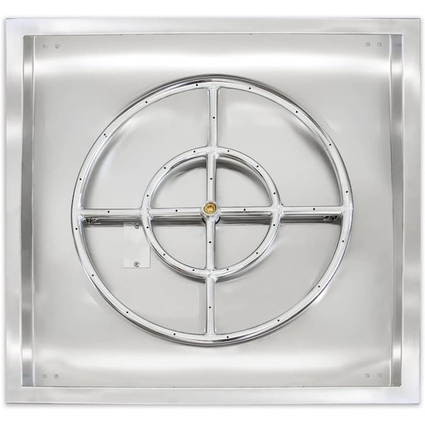 Bluegrass Living 24in Stainless Steel Square Drop-In Fire Pit Burner BFP24SK - main