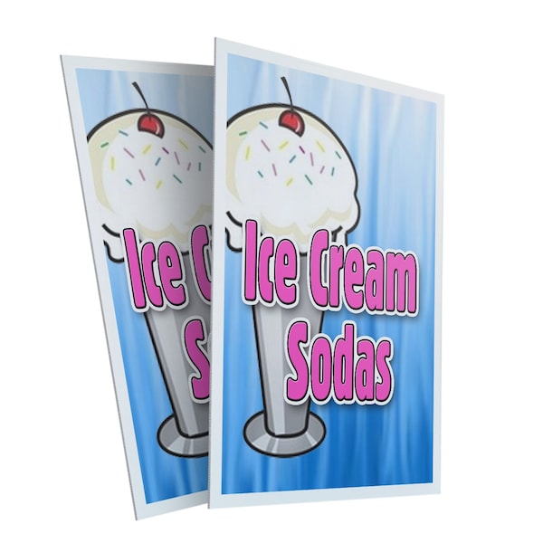 Signmission Ice Cream Sodas, Plastic Signs Only 24 Inch x 36 Inch, Corrugated Plastic, 2PK CSB-2436-2PACK-Ice Cream Sodas - main